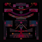 JJF-6, 8 x 8, 2018, ink on japanese fiber - relief print, chine collé, cotton fiber